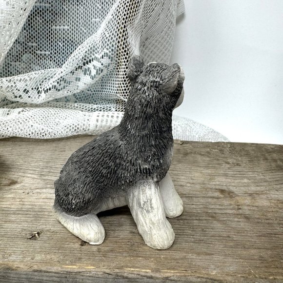 Stone Critters Terrier Dog Figurine Vintage 1984 Gray - Picture 4 of 7